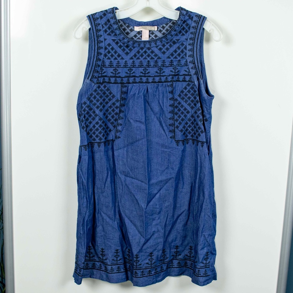 Forever 21 Embroidered Chambray Mini Dress